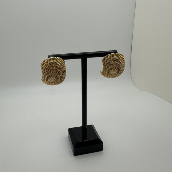Trifari Gold-Tone Textured Post Earrings For Women - Picture 3 of 6
